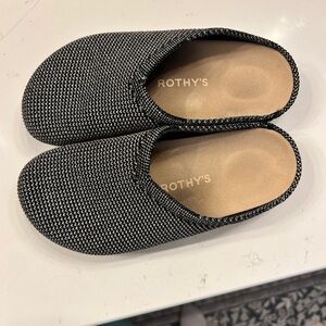 Rothy's Black and silver Slipper clogs